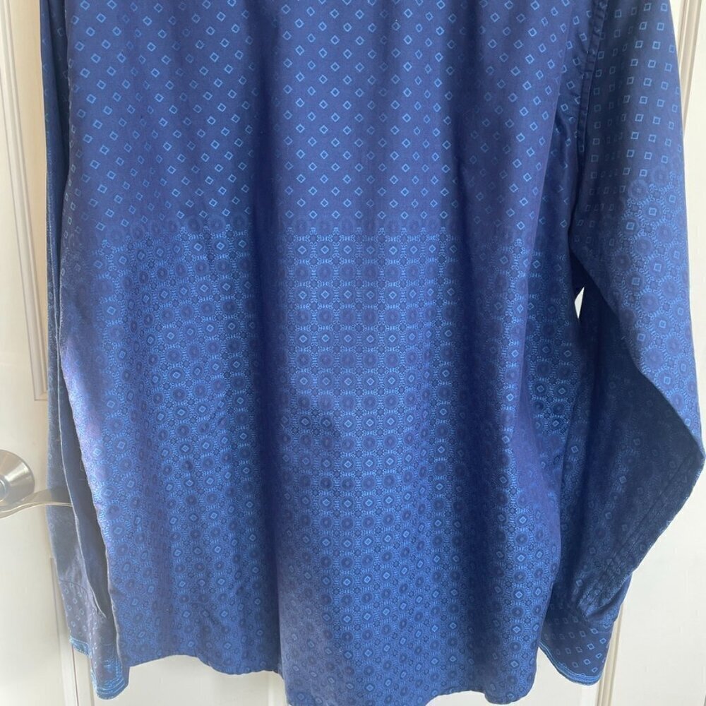 Robert Graham Men's Button Down Shirt Jacquard Blue Size L Long Sleeve - Picture 12 of 15